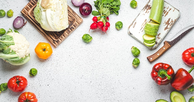 Fresh ingredients on table