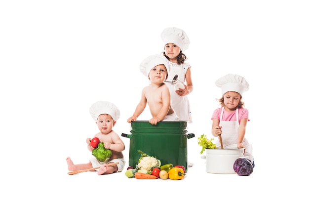 Happy family cooking